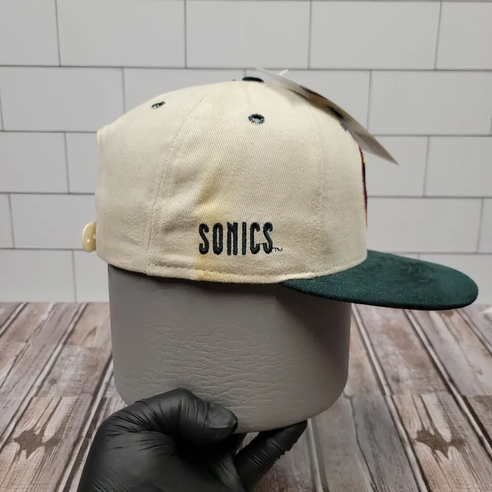 Vintage Seattle SuperSonics New Era Dupont Visor Snapback Hat USA Made